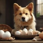 cachorro comendo ovo
